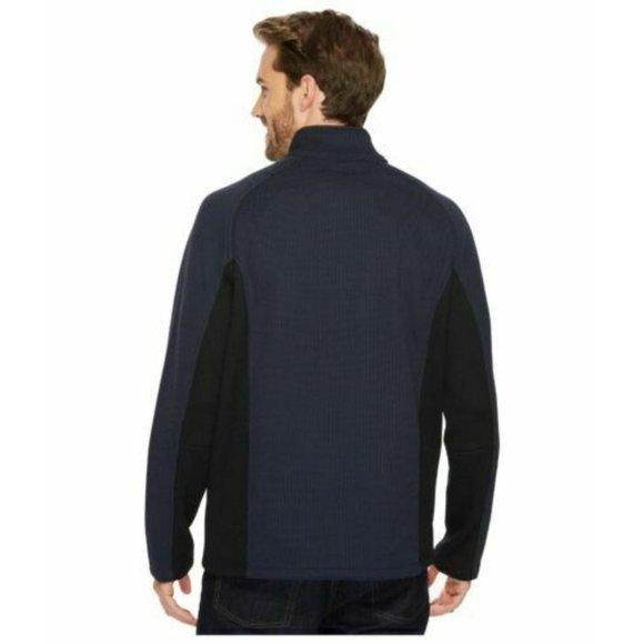 NWT NEW Spyder Men's Outbound Zip Mid Weight Jacket colorblock dark navy black - Picture 2 of 15